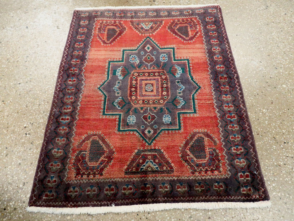 Vintage Persian Hamadan Rug, No.27855 - Staging