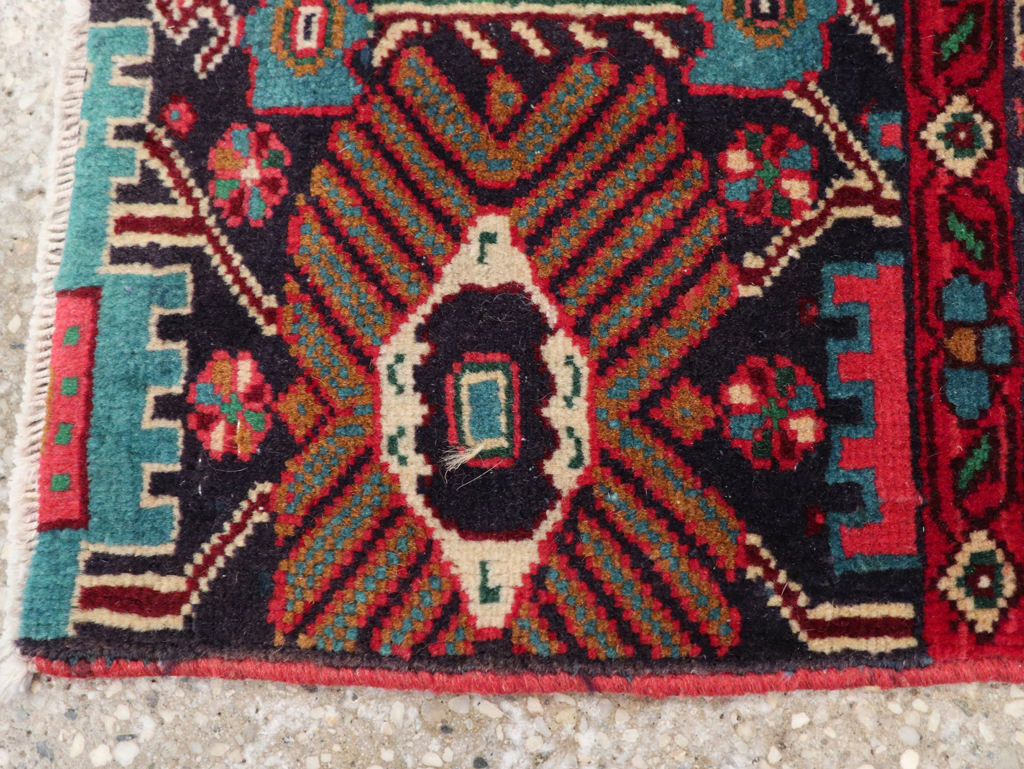 Vintage Persian Bidjar Sampler Throw Rug, No.27861 - Staging