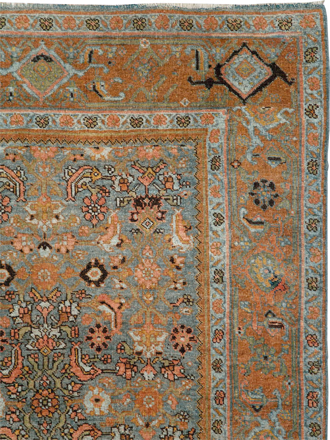 Antique Persian Bidjar Accent Rug, No.27862 - Staging