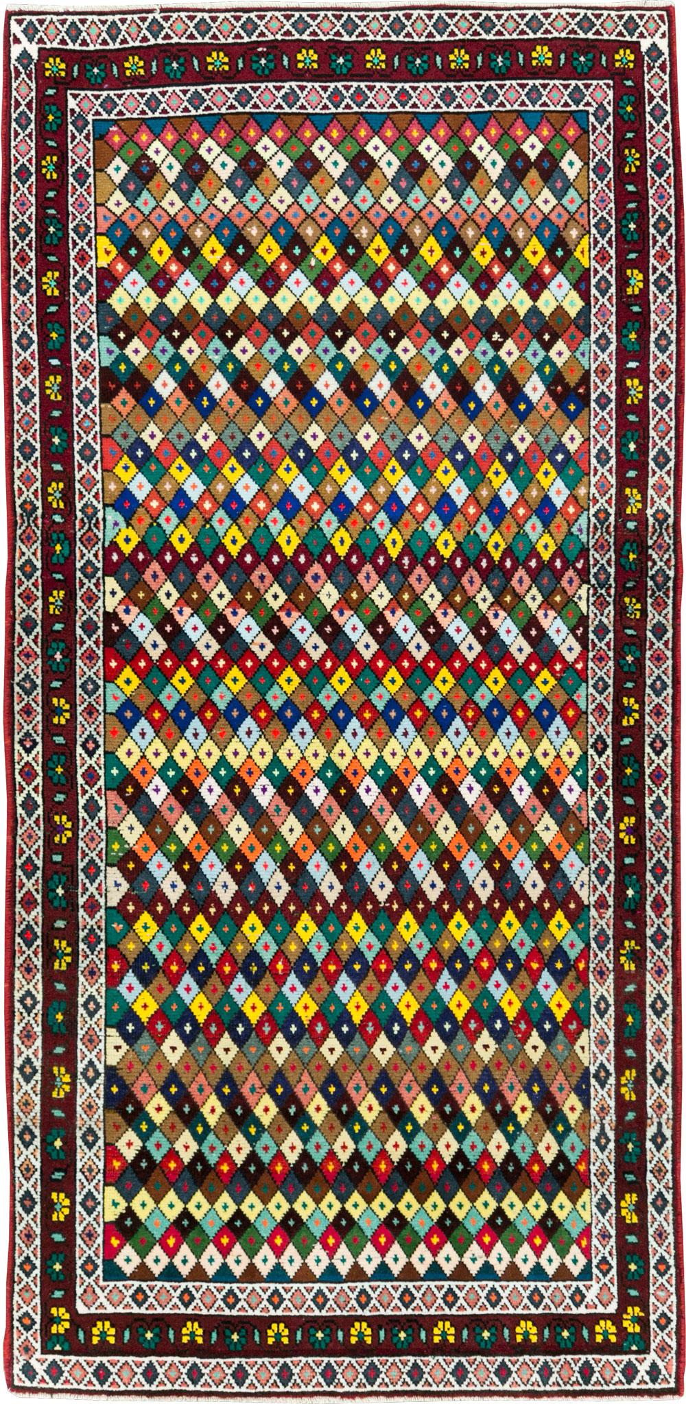 Vintage Persian Hamadan Rug, No.27865 - Staging