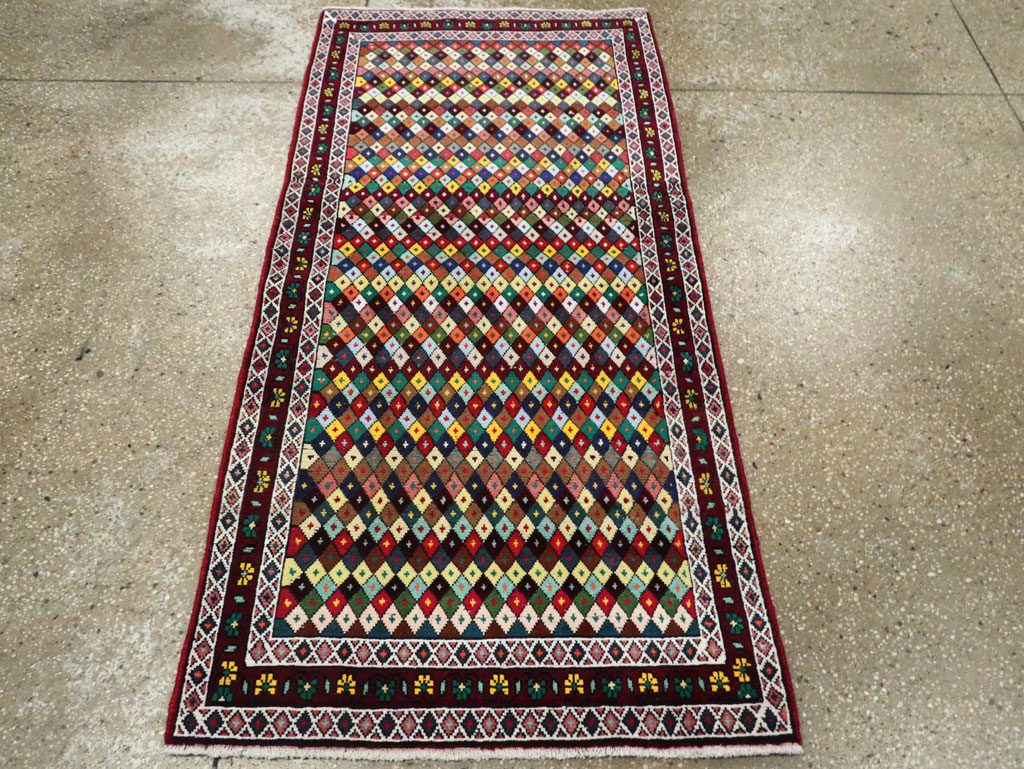 Vintage Persian Hamadan Rug, No.27865 - Staging
