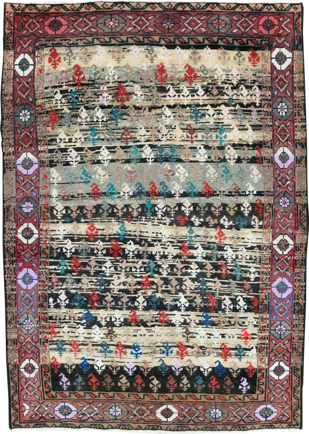 Vintage Persian Hamadan Rug, No.27866 - Staging