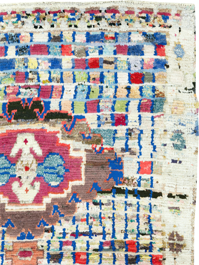 Vintage Persian Cotton Hamadan Rug, No.27867 - Staging