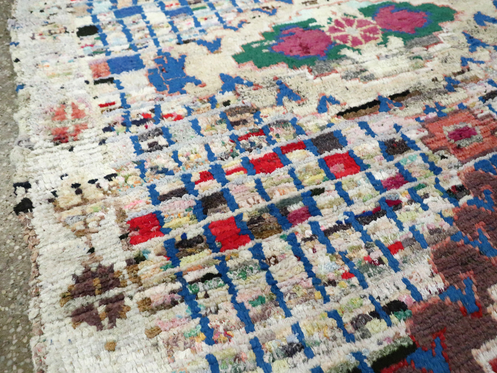 Vintage Persian Cotton Hamadan Rug, No.27867 - Staging