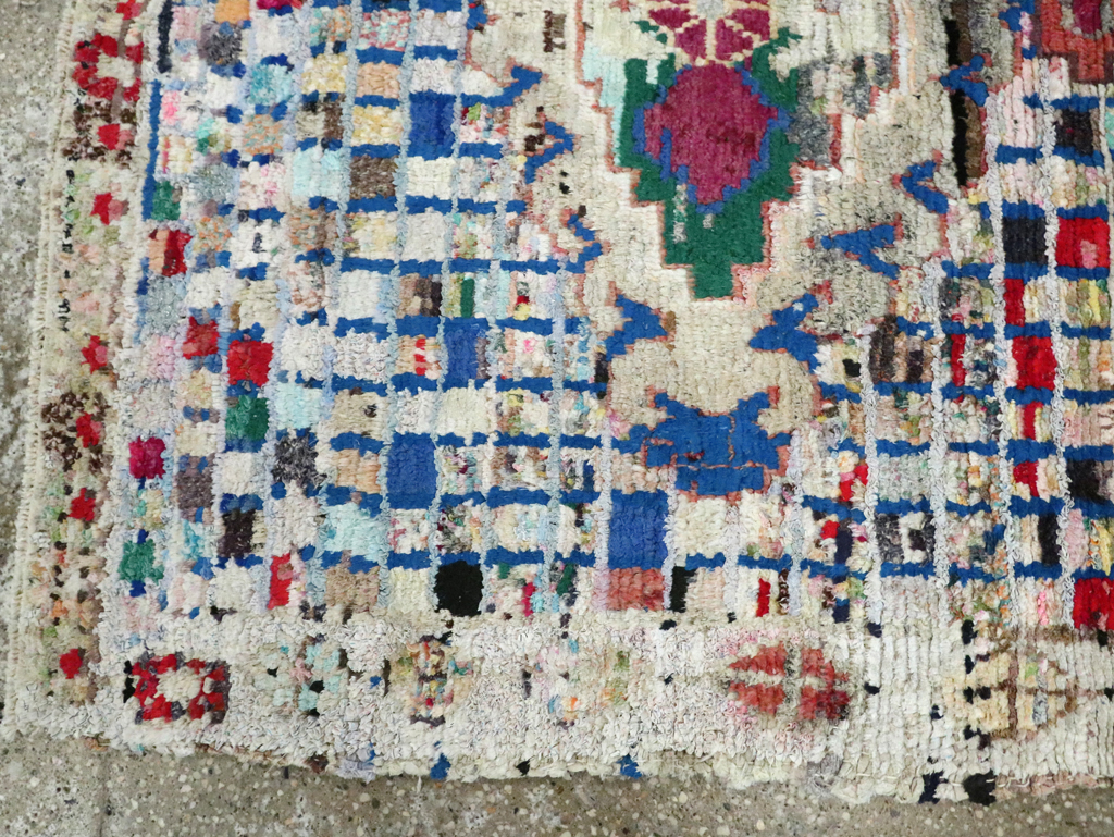 Vintage Persian Cotton Hamadan Rug, No.27867 - Staging