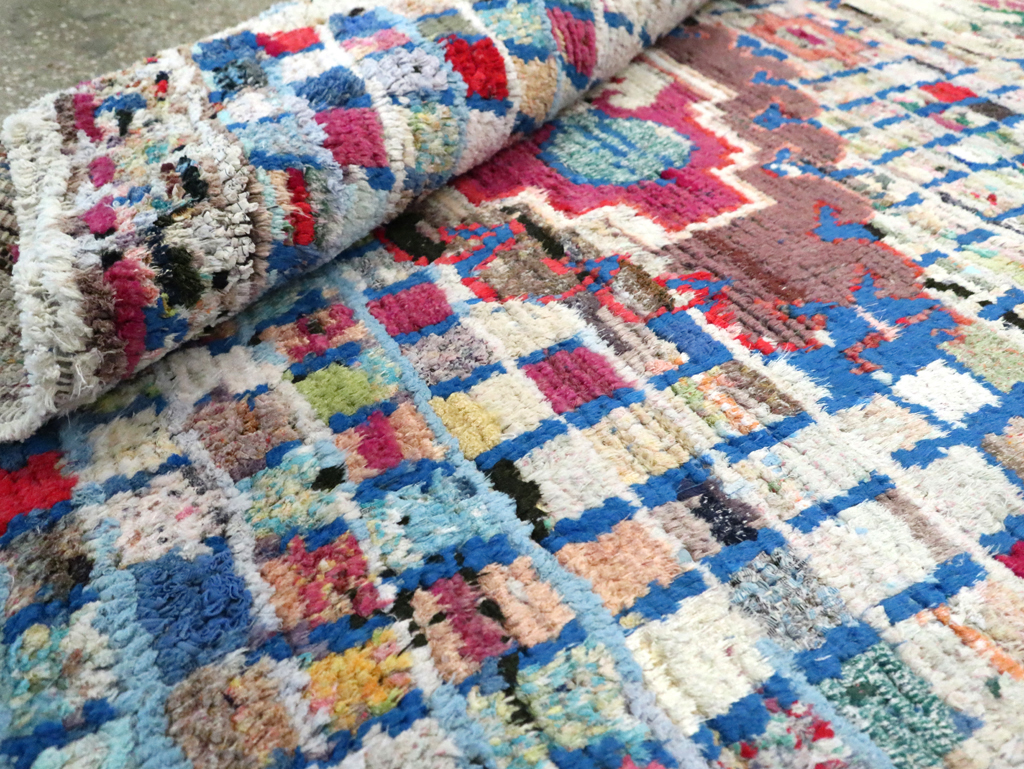 Vintage Persian Cotton Hamadan Rug, No.27867 - Staging