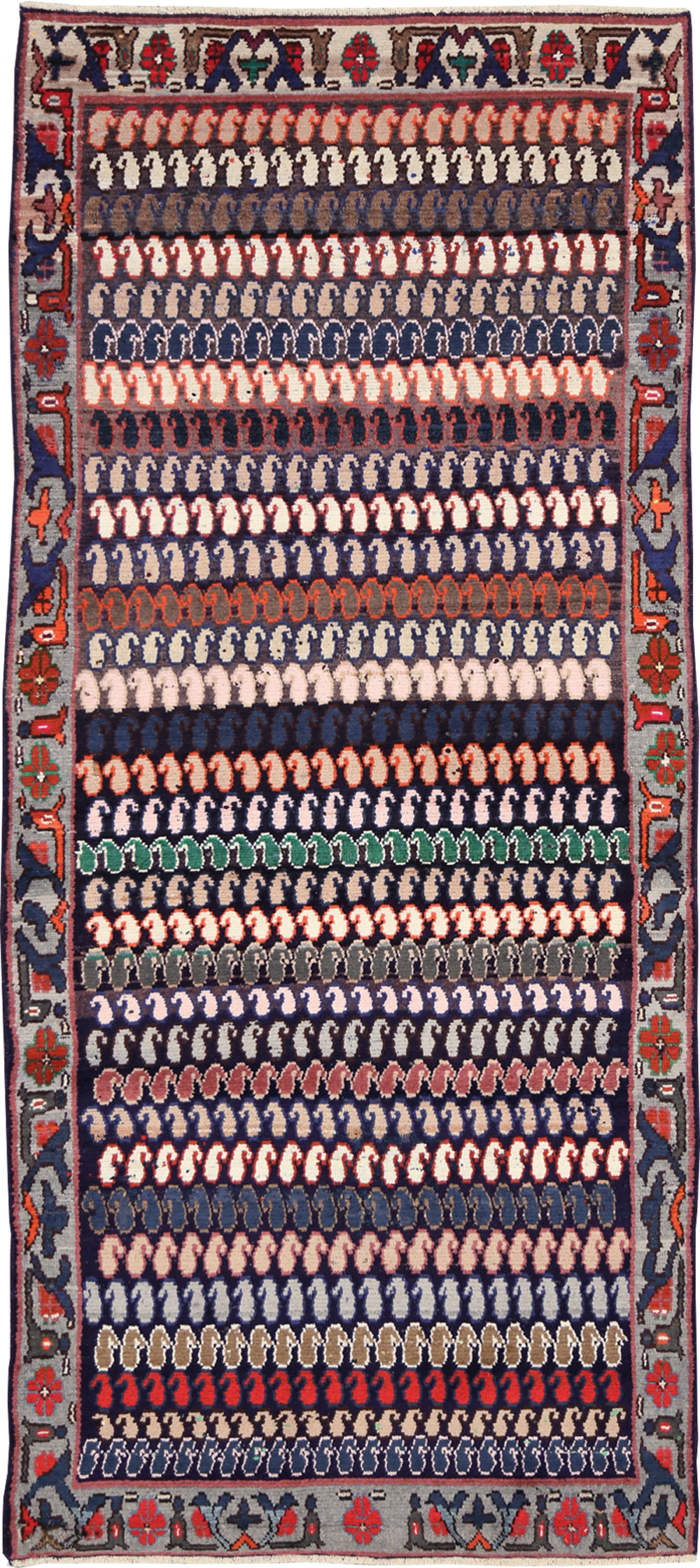 Vintage Persian Hamadan Rug, No.27871 - Staging