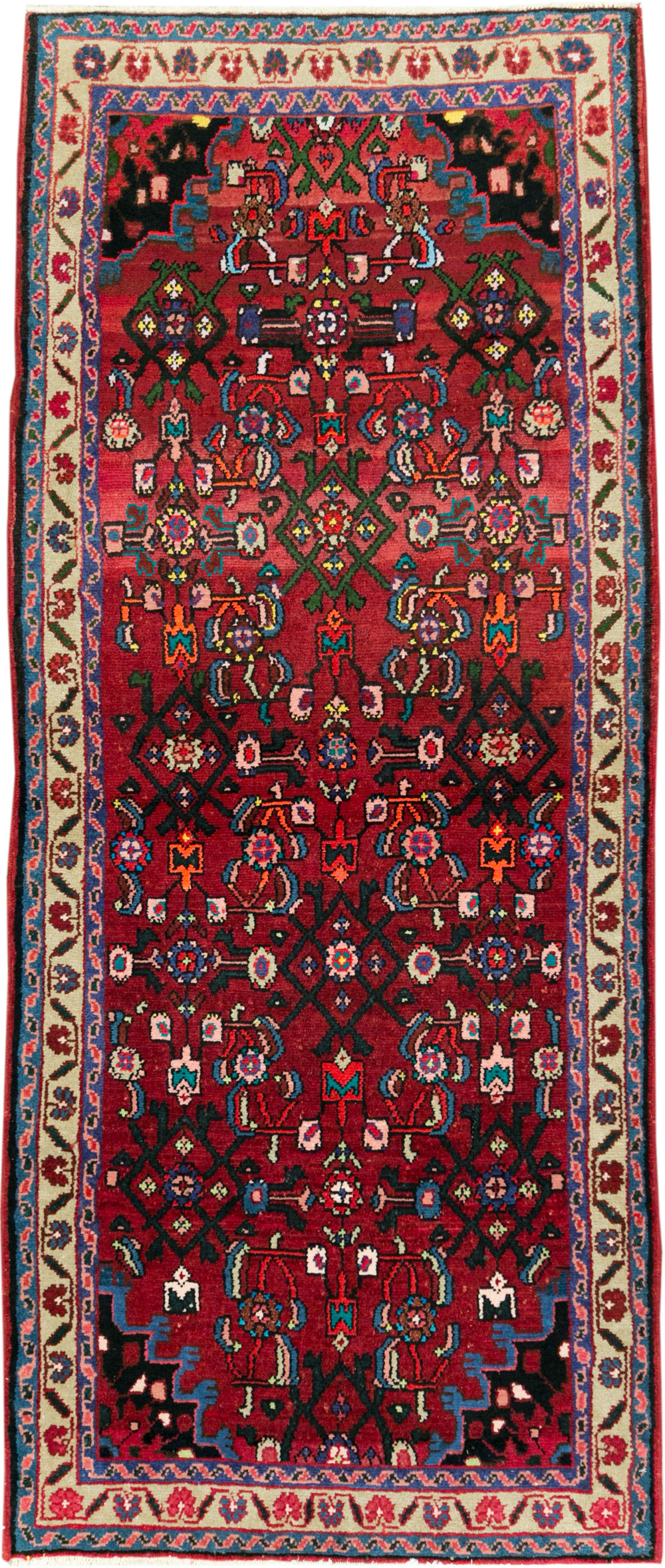 Vintage Persian Hamadan Rug, No.27879 - Staging