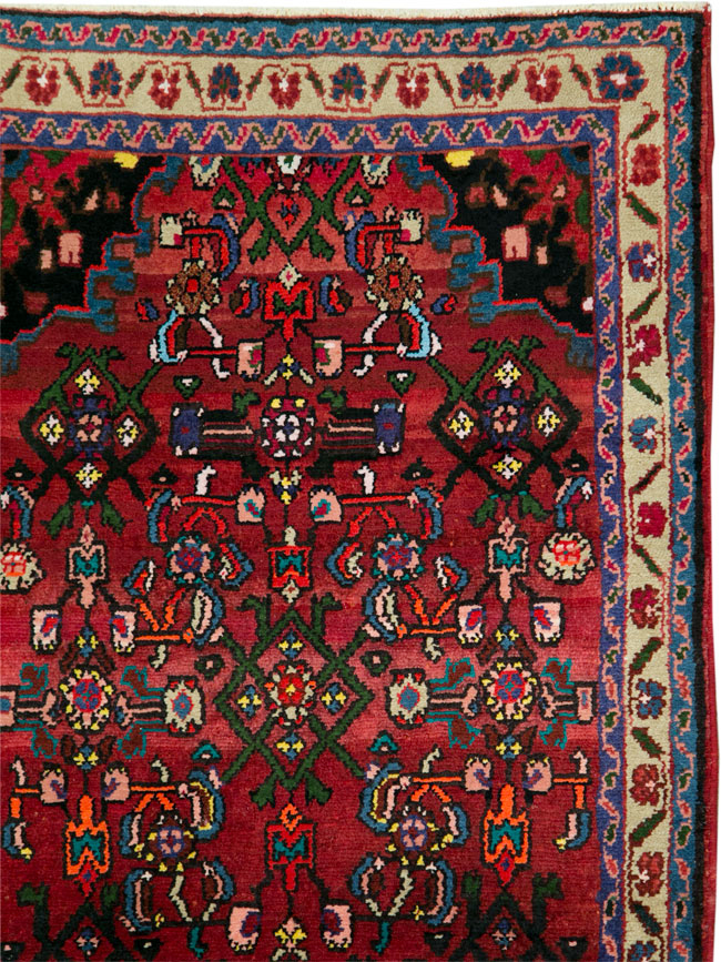 Vintage Persian Hamadan Rug, No.27879 - Staging