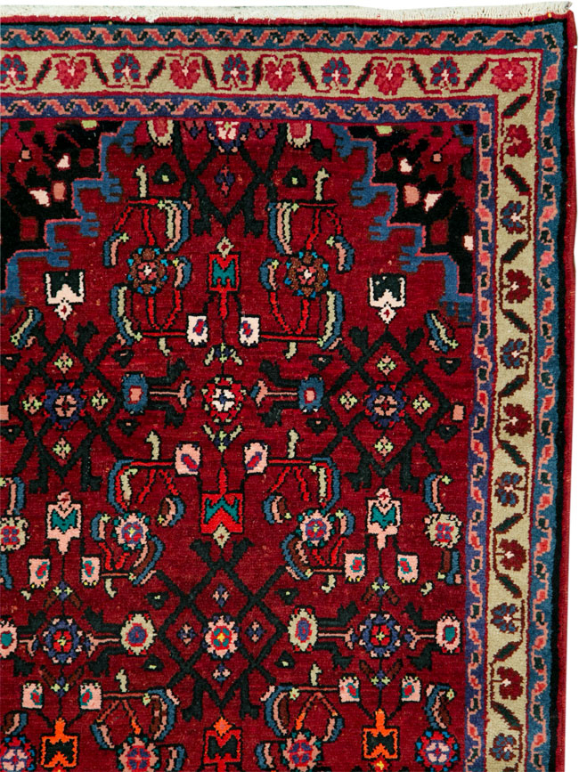 Vintage Persian Hamadan Rug, No.27879 - Staging