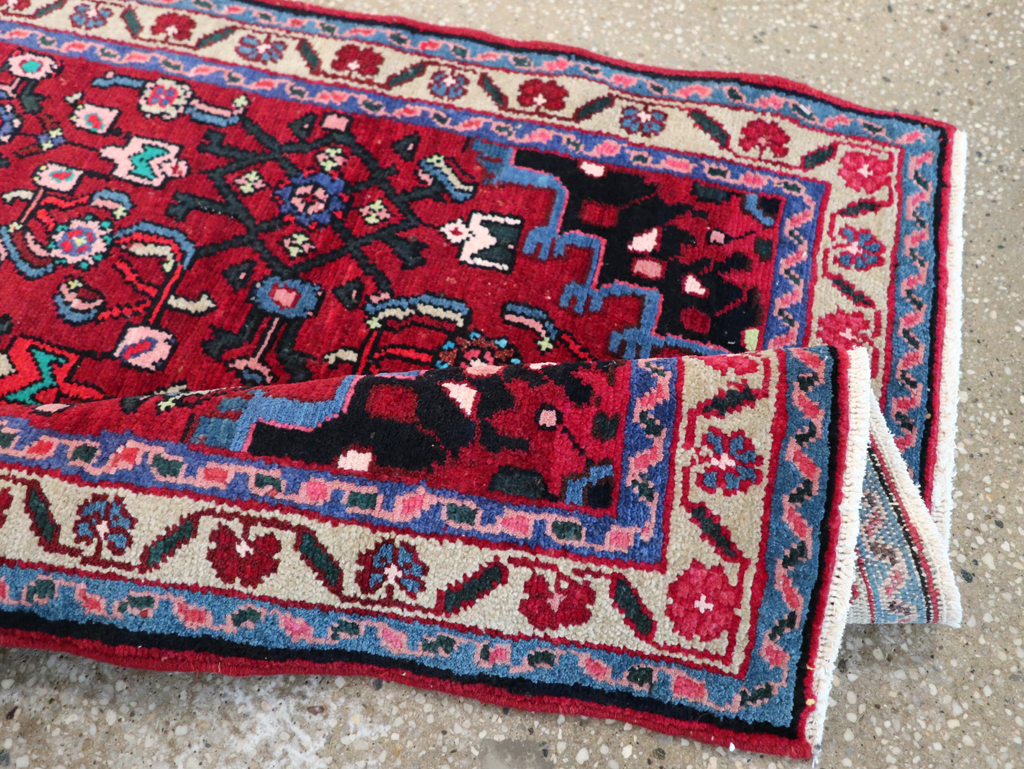 Vintage Persian Hamadan Rug, No.27879 - Staging
