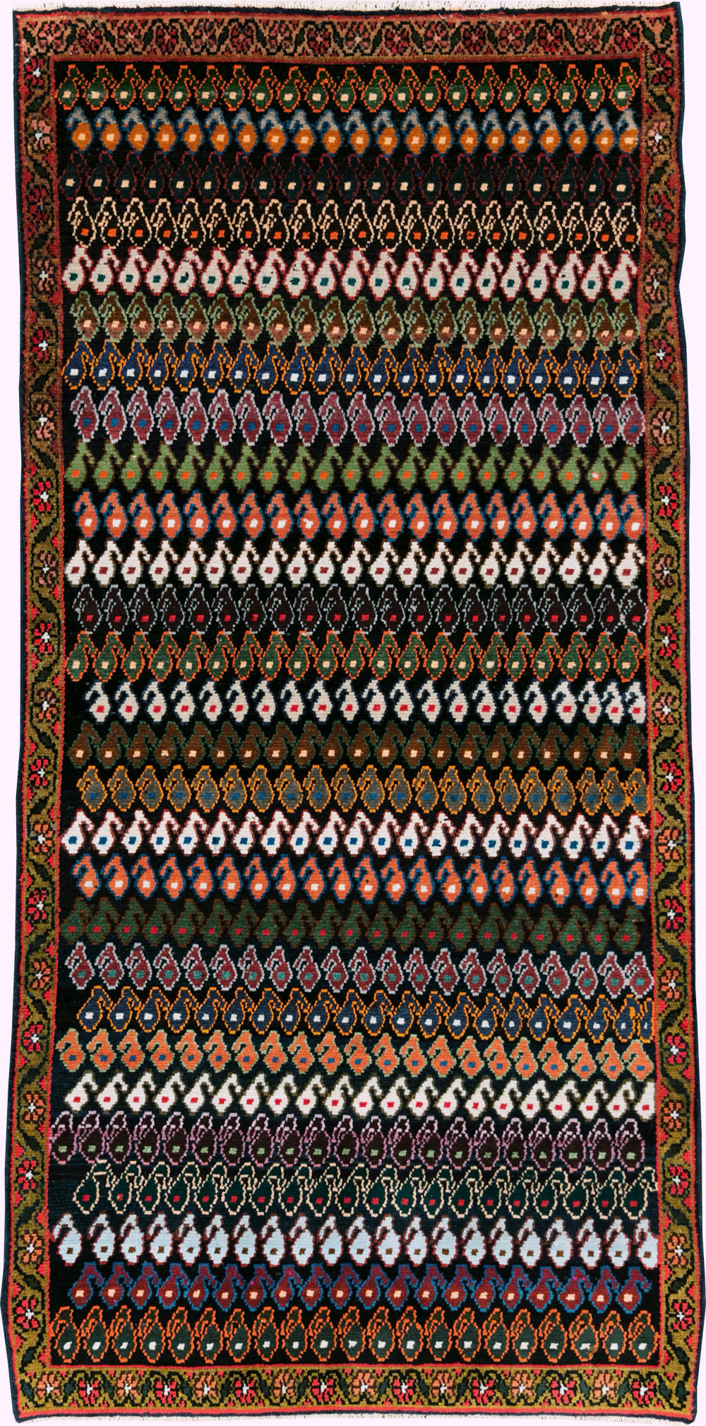 Vintage Persian Hamadan Rug, No.27881 - Staging