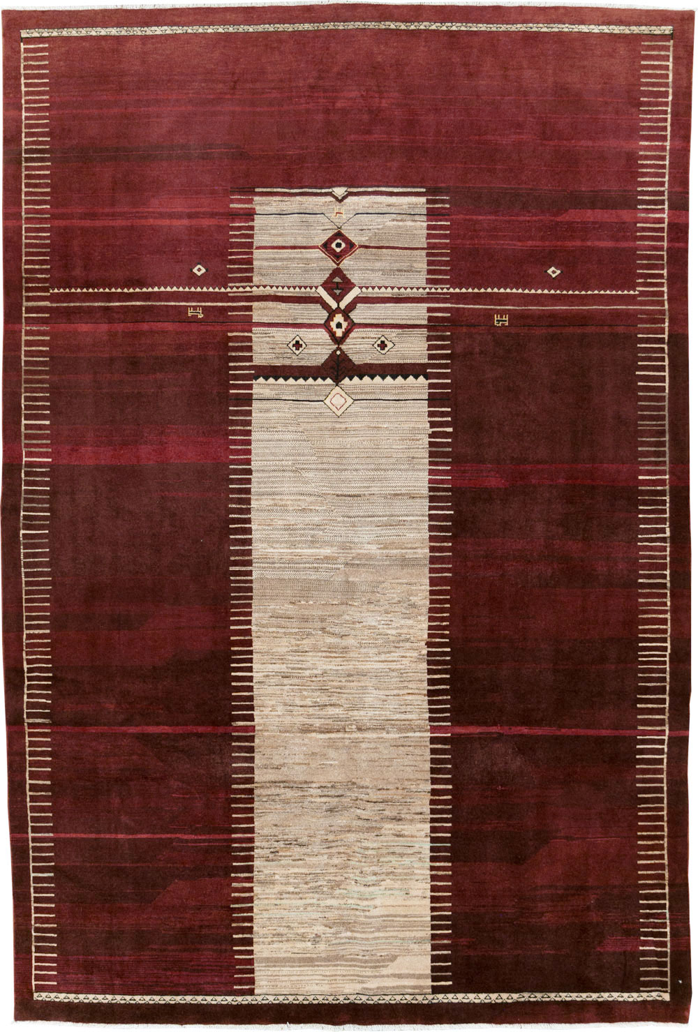 Vintage Persian Tabriz Rug, No.27885 - Staging