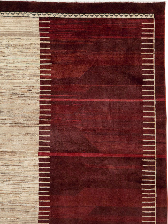 Vintage Persian Tabriz Rug, No.27885 - Staging