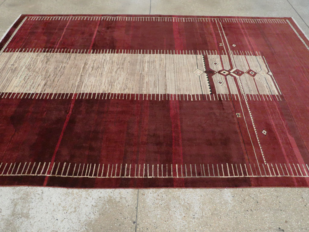 Vintage Persian Tabriz Rug, No.27885 - Staging