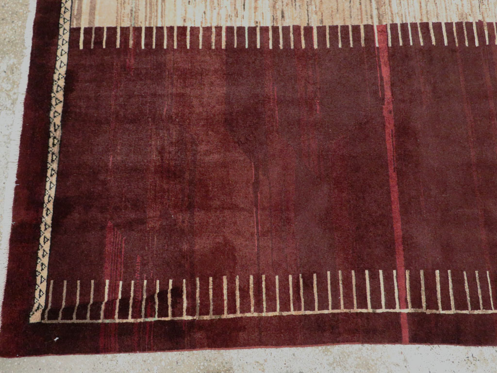 Vintage Persian Tabriz Rug, No.27885 - Staging