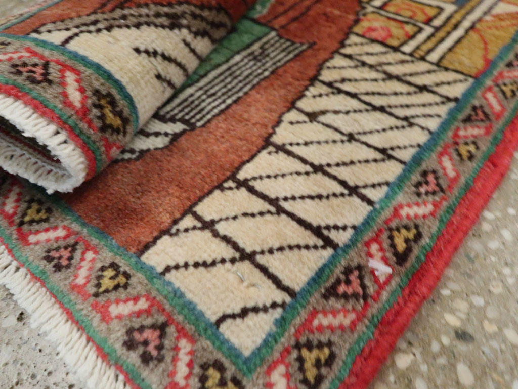 Vintage Persian Tabriz Pictorial Rug, No.27887 - Staging