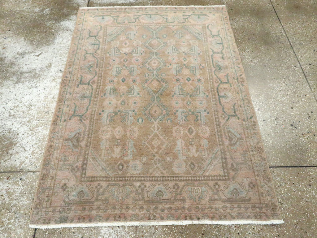 Vintage Persian Malayer Throw Rug, No.27890 - Staging