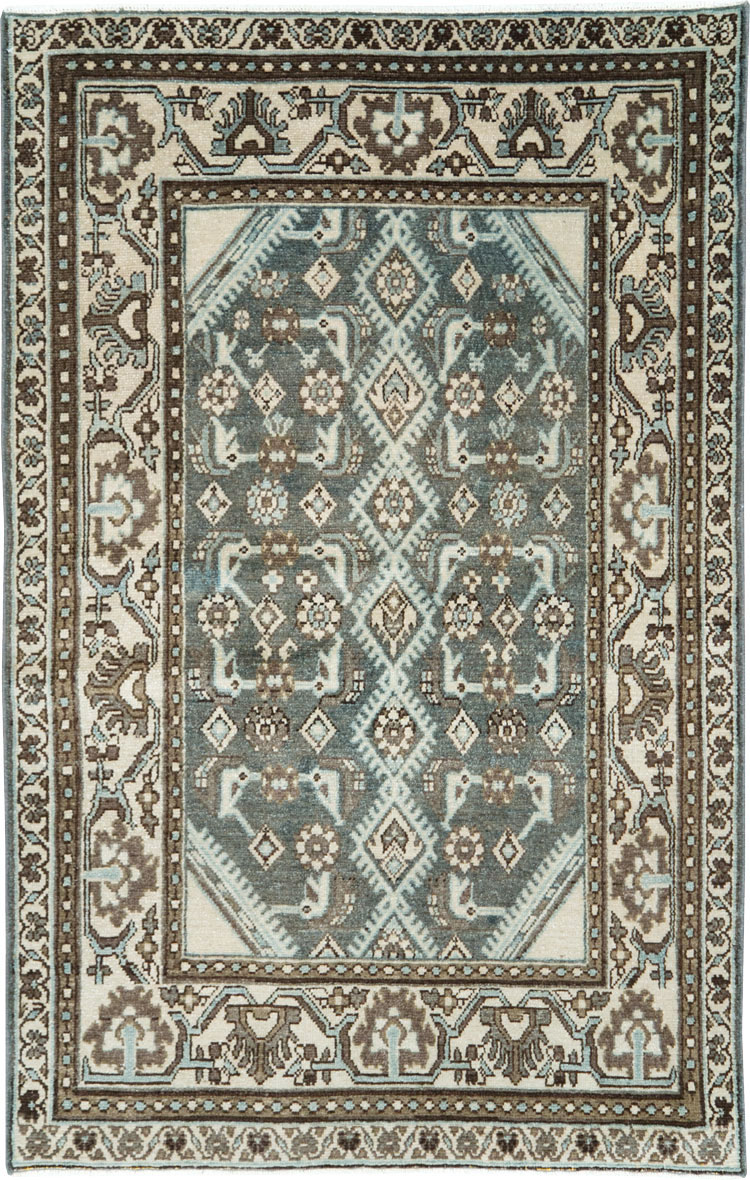 Vintage Persian Malayer Throw Rug (Pair: 1 of 2), No.27892 - Staging