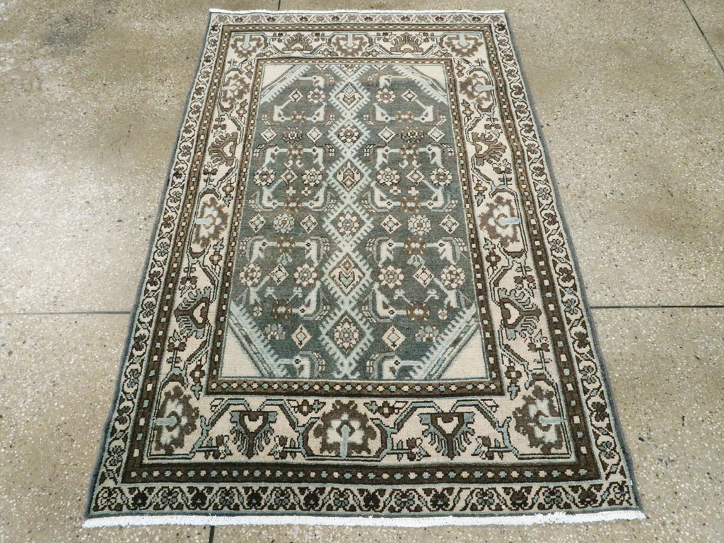 Vintage Persian Malayer Throw Rug (Pair: 1 of 2), No.27892 - Staging