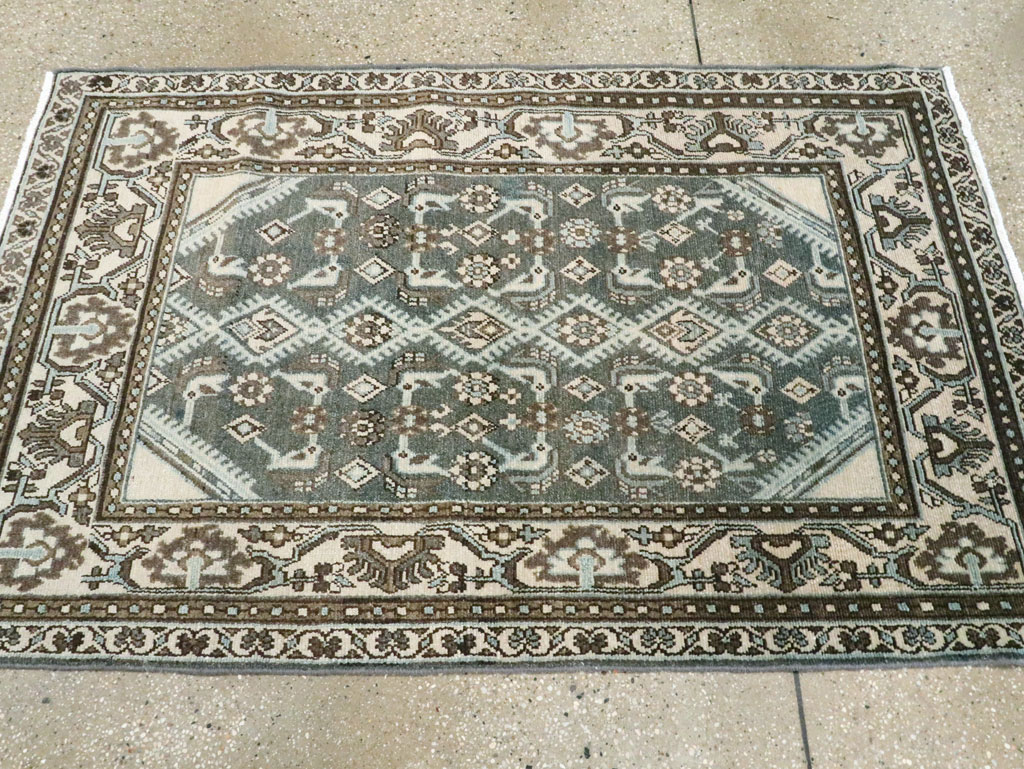 Vintage Persian Malayer Throw Rug (Pair: 1 of 2), No.27892 - Staging