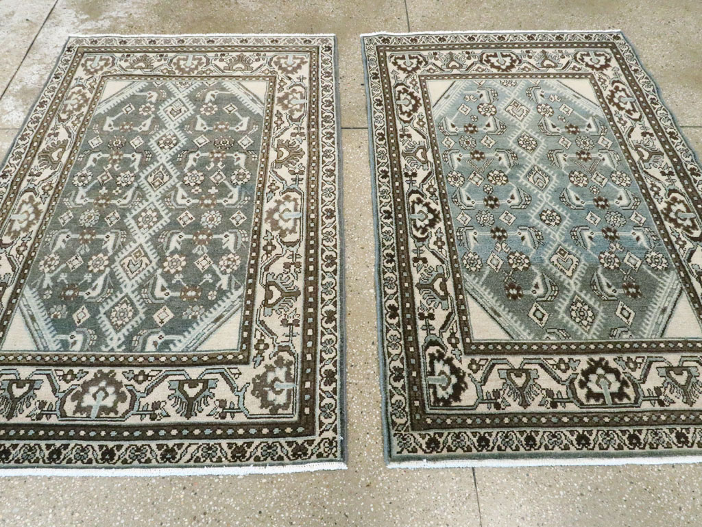 Vintage Persian Malayer Throw Rug (Pair: 1 of 2), No.27892 - Staging