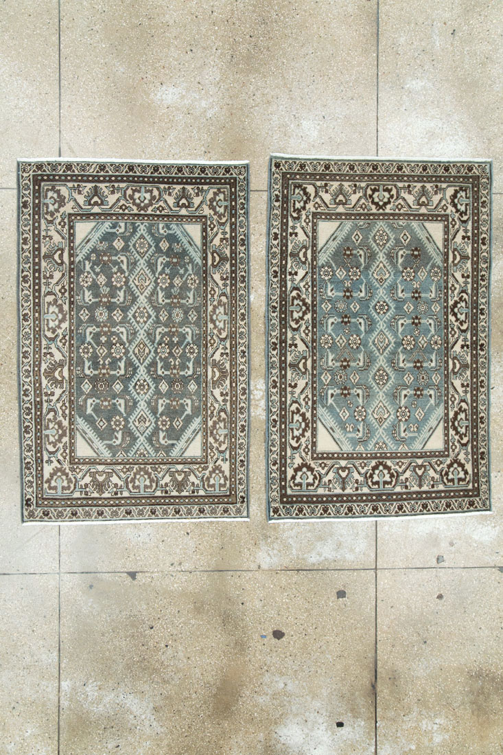 Vintage Persian Malayer Throw Rug (Pair: 1 of 2), No.27892 - Staging