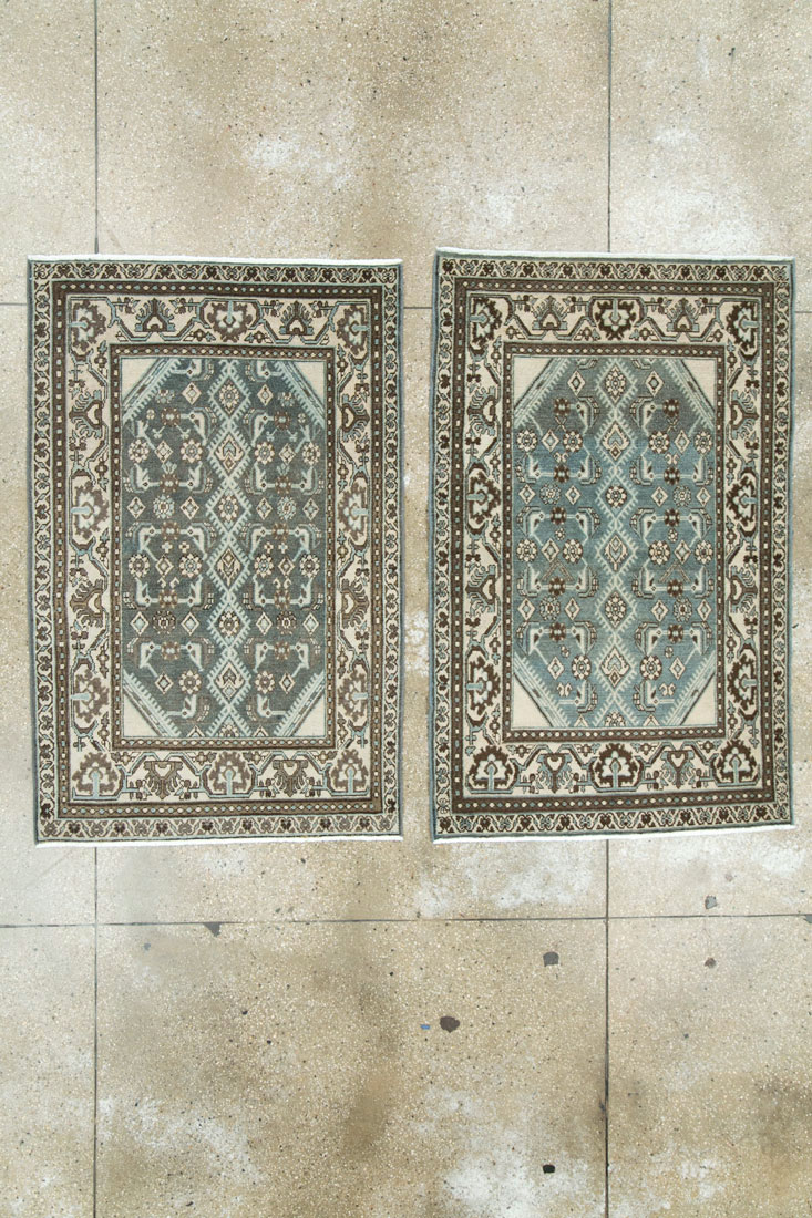 Vintage Persian Malayer Throw Rug (Pair: 2 of 2), No.27894 - Staging