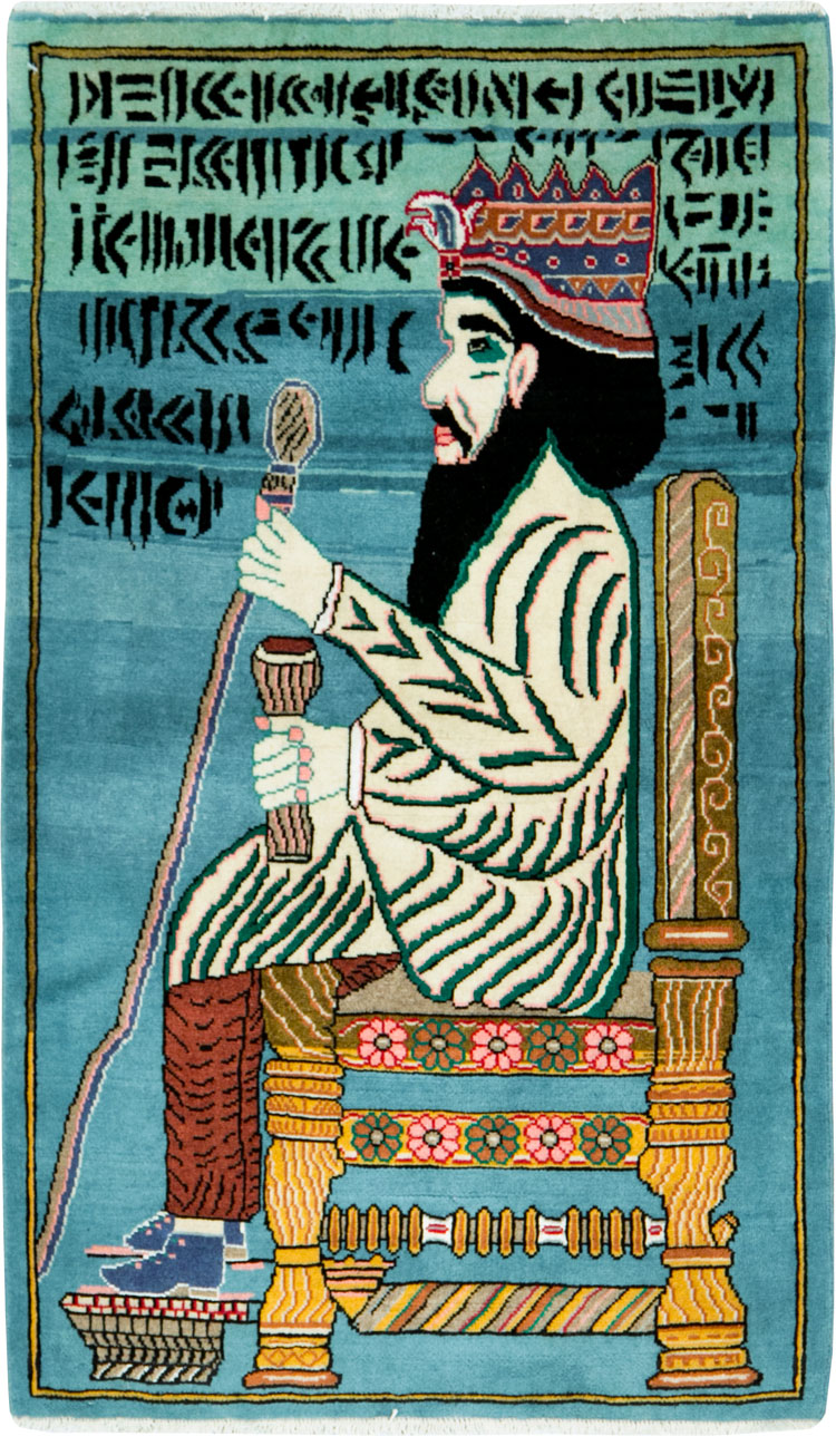 Persian Tabriz Pictorial Rug, No.27918 - Staging