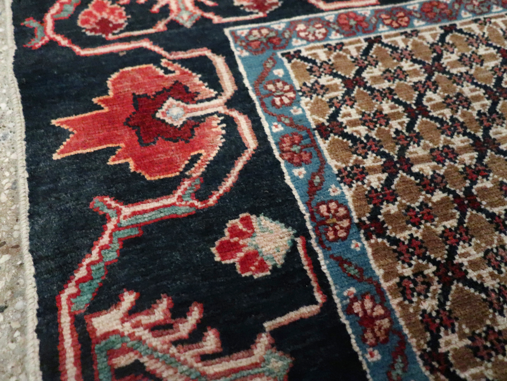 Vintage Persian Serab Square Throw Rug, No.27928 - Staging
