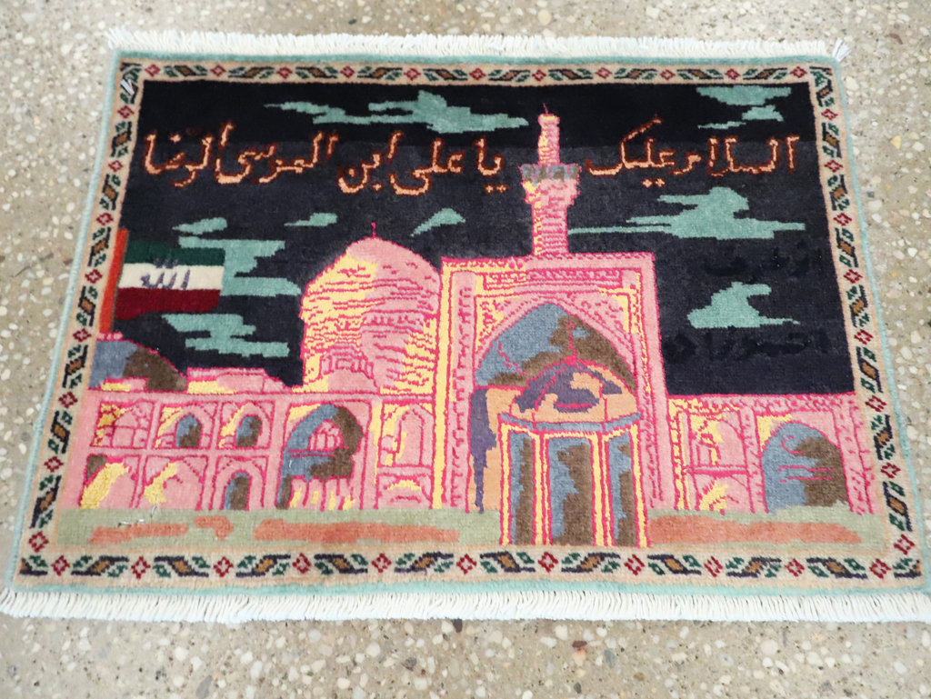 Vintage Persian Tabriz Pictorial Rug (Pair: 1 of 2), No.27929 - Staging