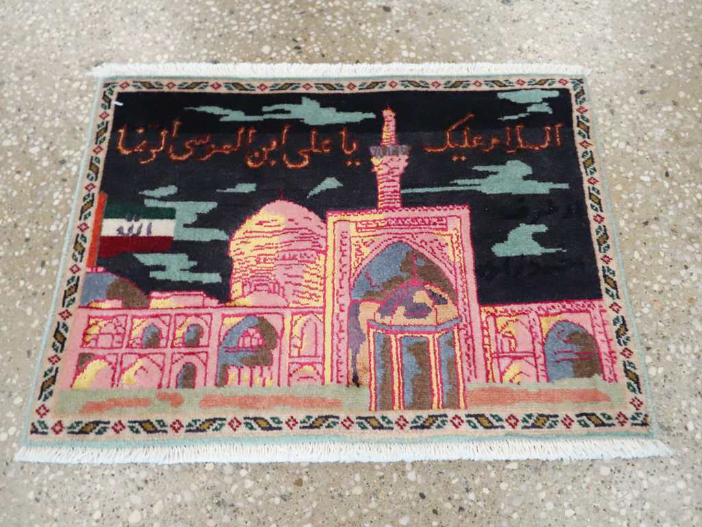 Vintage Persian Tabriz Pictorial Rug (Pair: 2 of 2), No.27931 - Staging