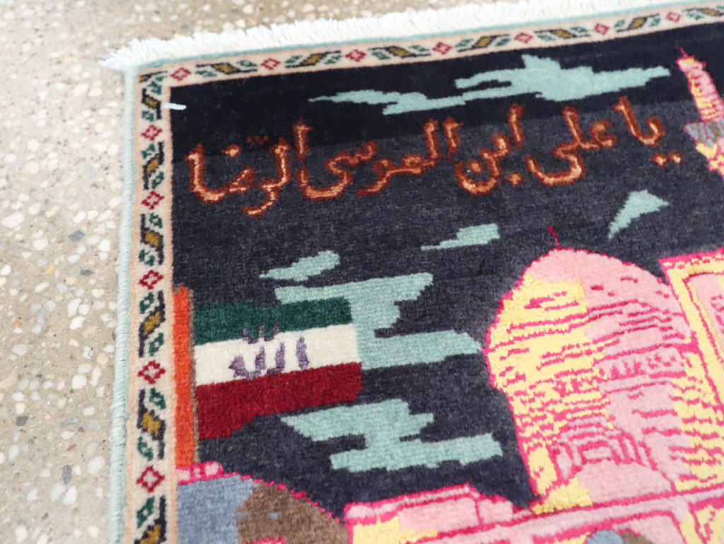 Vintage Persian Tabriz Pictorial Rug (Pair: 2 of 2), No.27931 - Staging