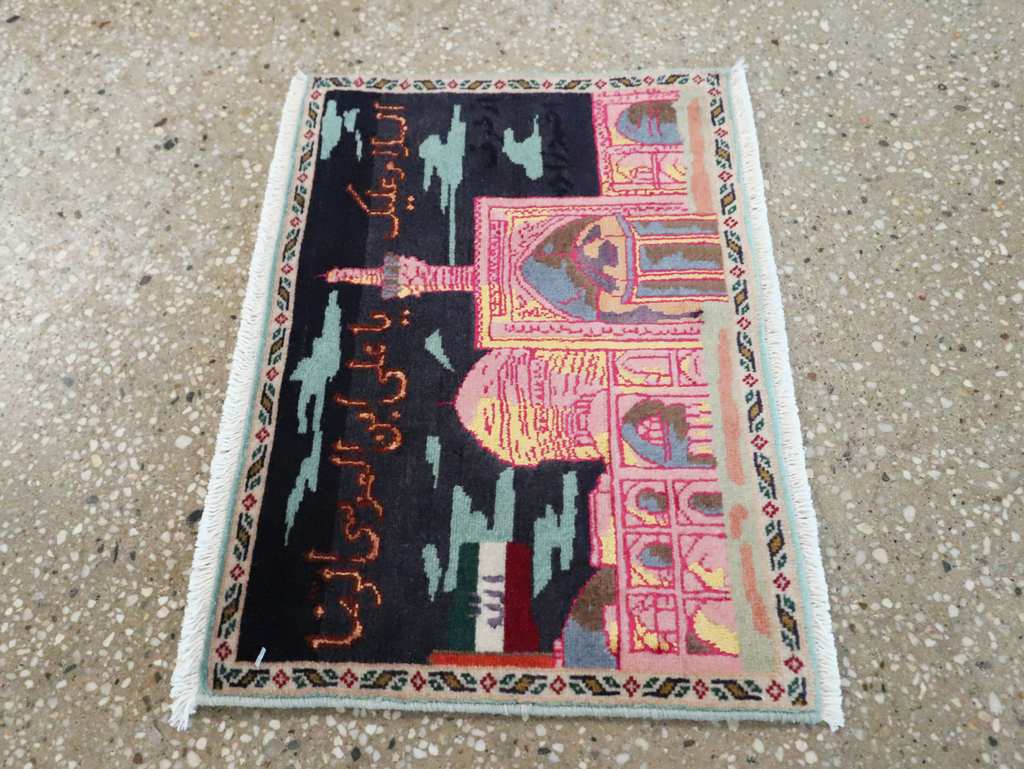 Vintage Persian Tabriz Pictorial Rug (Pair: 2 of 2), No.27931 - Staging