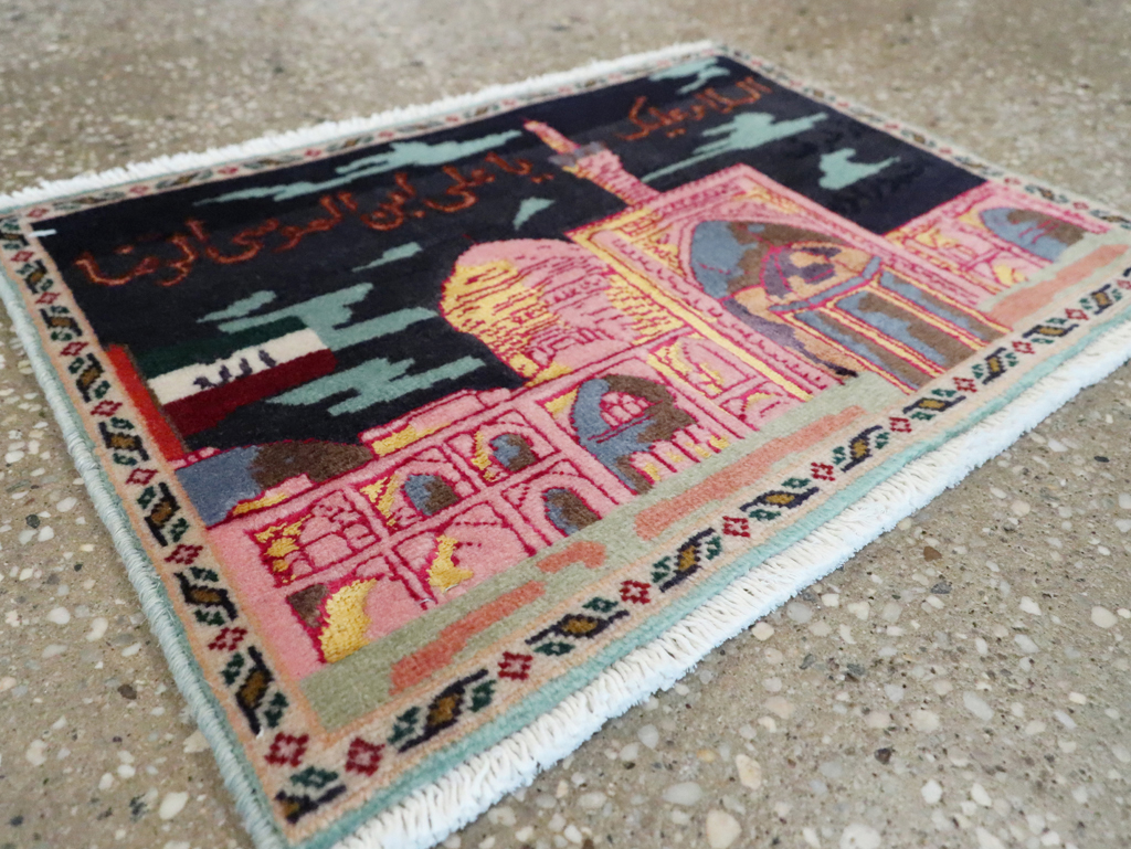 Vintage Persian Tabriz Pictorial Rug (Pair: 2 of 2), No.27931 - Staging