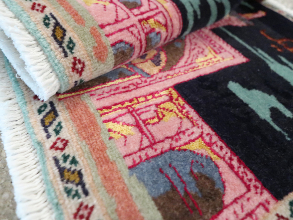 Vintage Persian Tabriz Pictorial Rug (Pair: 2 of 2), No.27931 - Staging