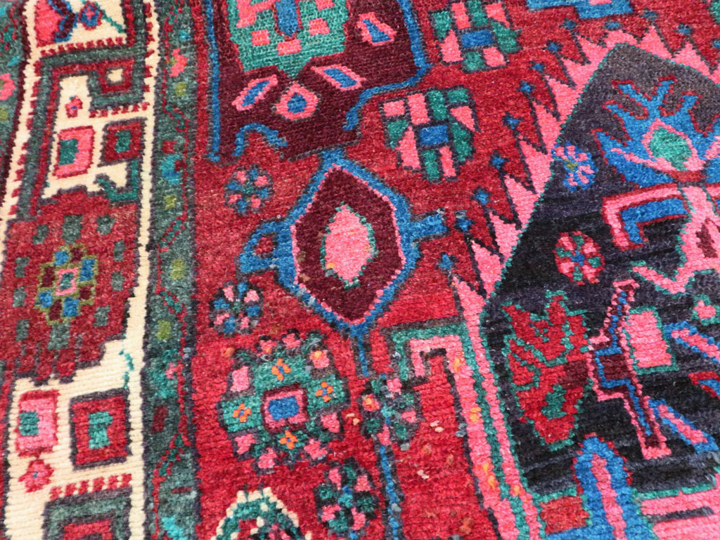 Vintage Persian Hamadan Accent Rug, No.27937 - Staging