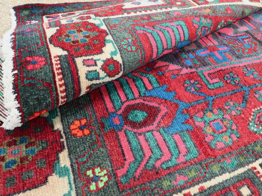 Vintage Persian Hamadan Accent Rug, No.27937 - Staging