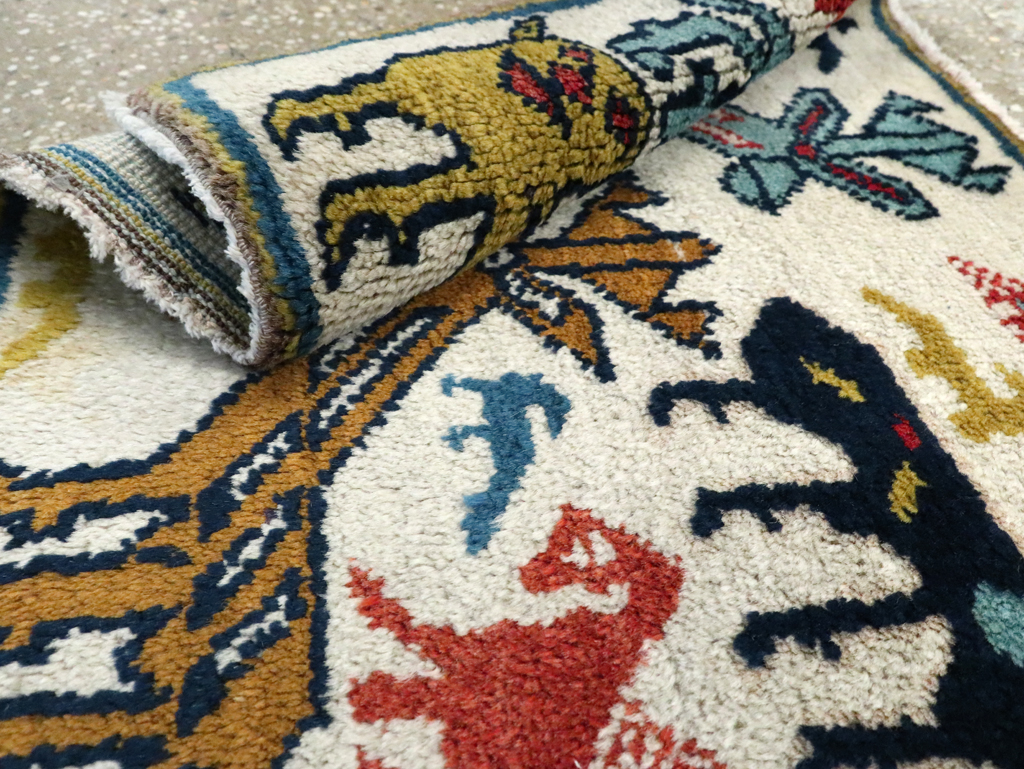 Vintage Turkish Anatolian Pictorial Rug, No.27940 - Staging