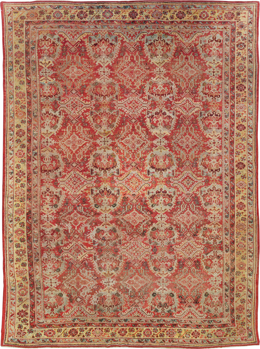 Antique Turkish Oushak Large Room Size Carpet, No.27944 - Staging