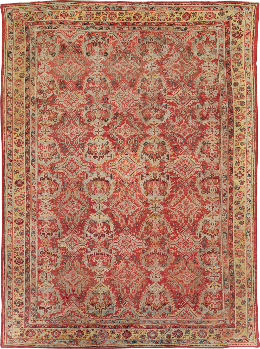 Antique Turkish Oushak Large Room Size Carpet, No.27944 - Staging