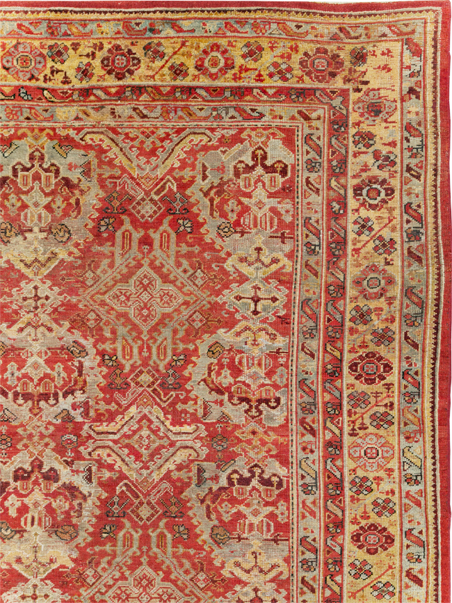 Antique Turkish Oushak Large Room Size Carpet, No.27944 - Staging