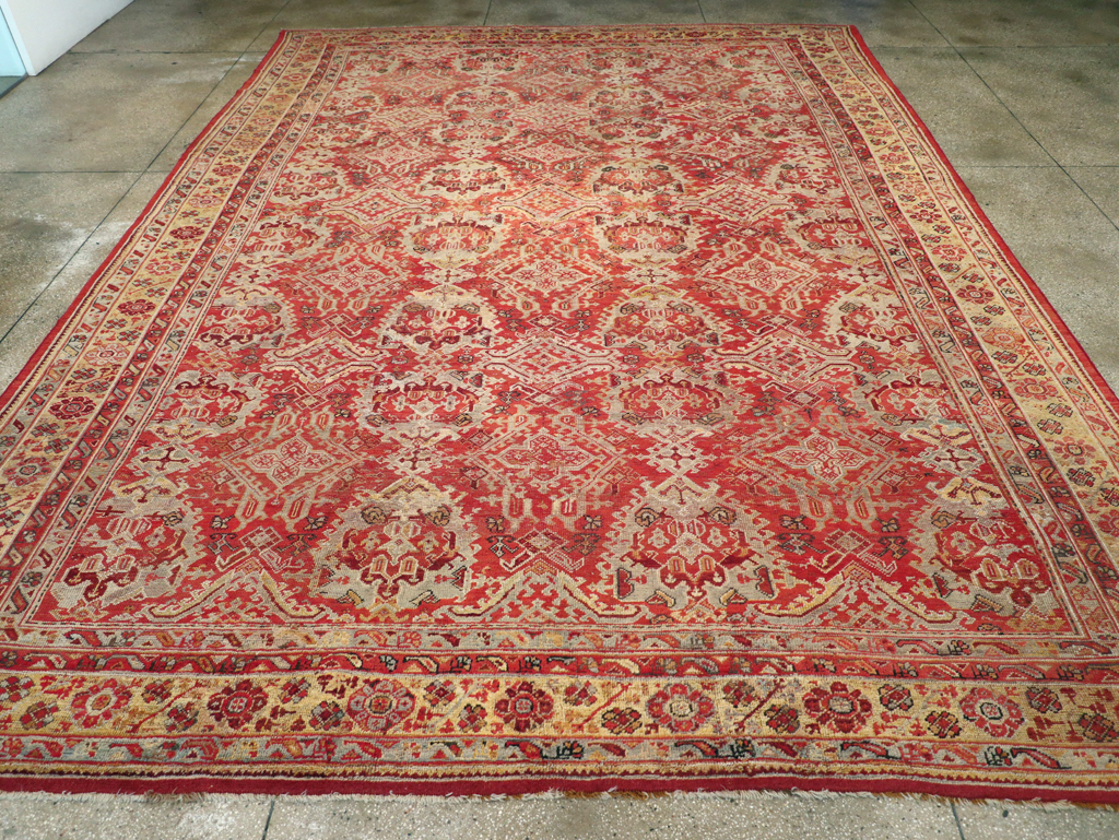 Antique Turkish Oushak Large Room Size Carpet, No.27944 - Staging
