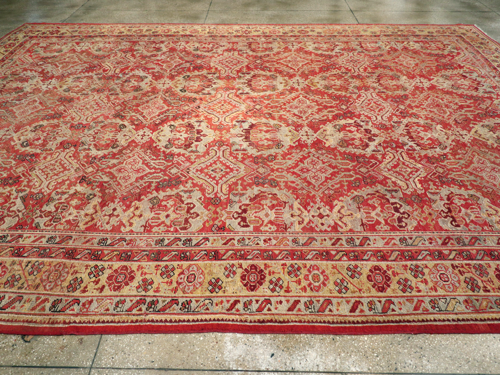 Antique Turkish Oushak Large Room Size Carpet, No.27944 - Staging