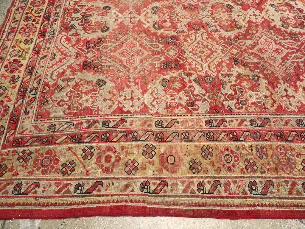 Antique Turkish Oushak Large Room Size Carpet, No.27944 - Staging