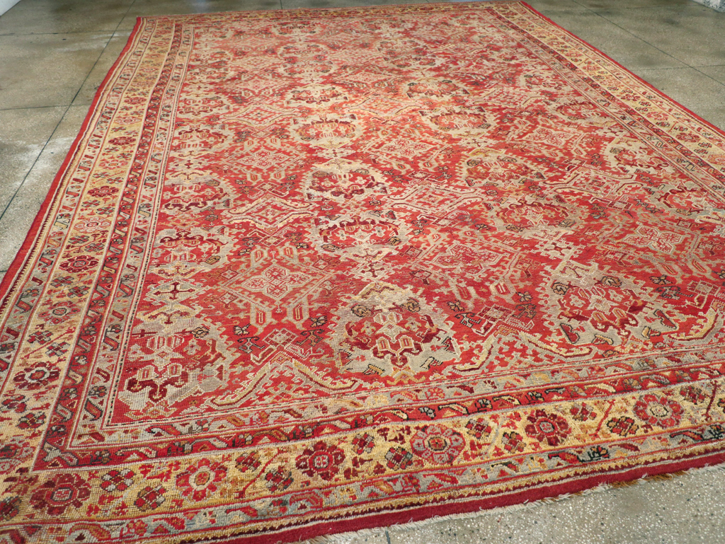Antique Turkish Oushak Large Room Size Carpet, No.27944 - Staging