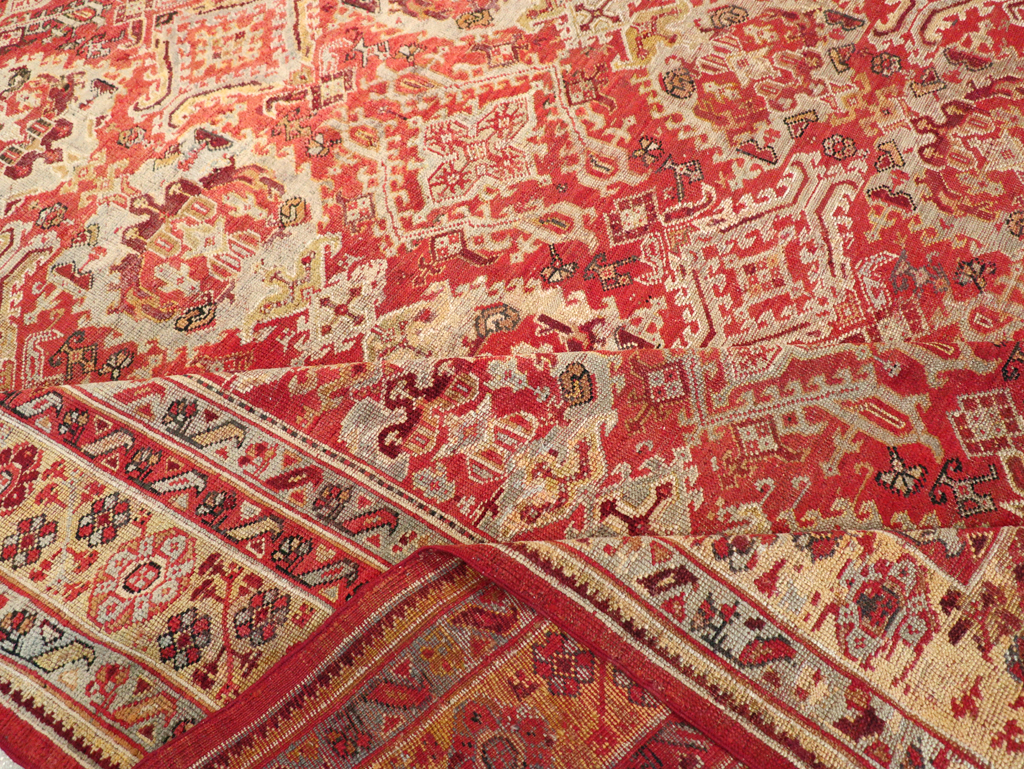 Antique Turkish Oushak Large Room Size Carpet, No.27944 - Staging