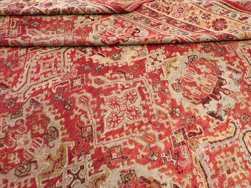 Antique Turkish Oushak Large Room Size Carpet, No.27944 - Staging
