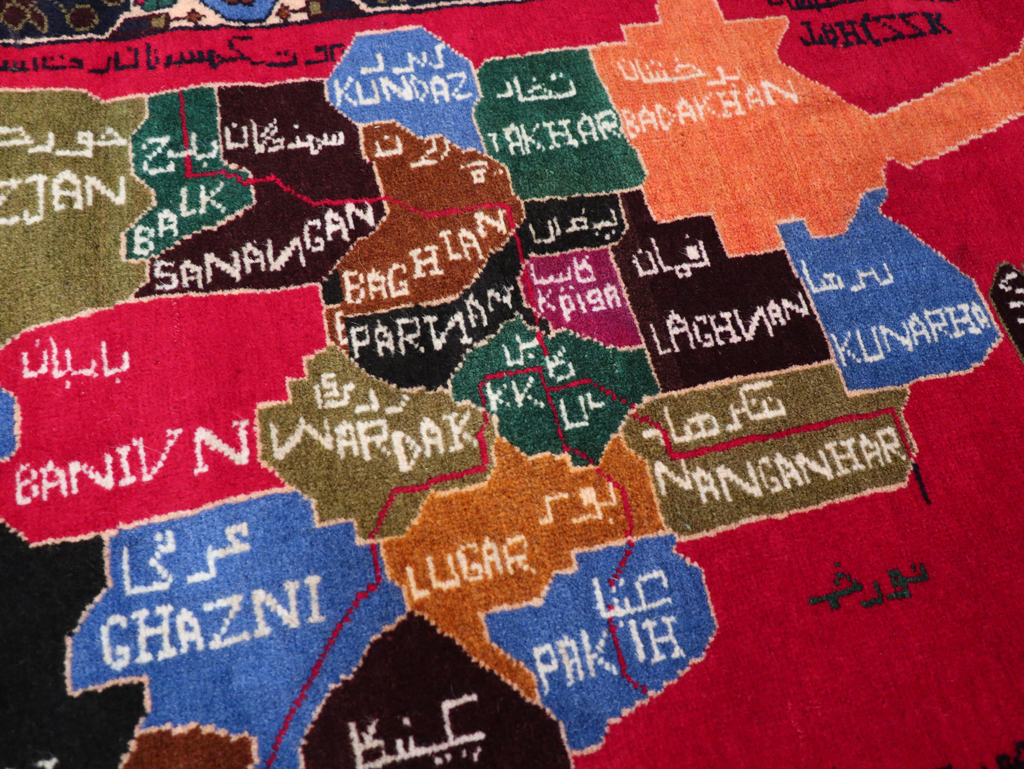 Vintage Scandinavian Map Rug, No.27945 - Staging