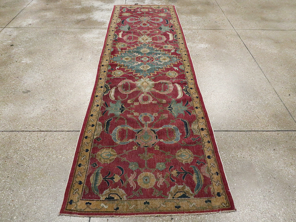 Antique Persian Isfahan Runner, No.27969 - Staging